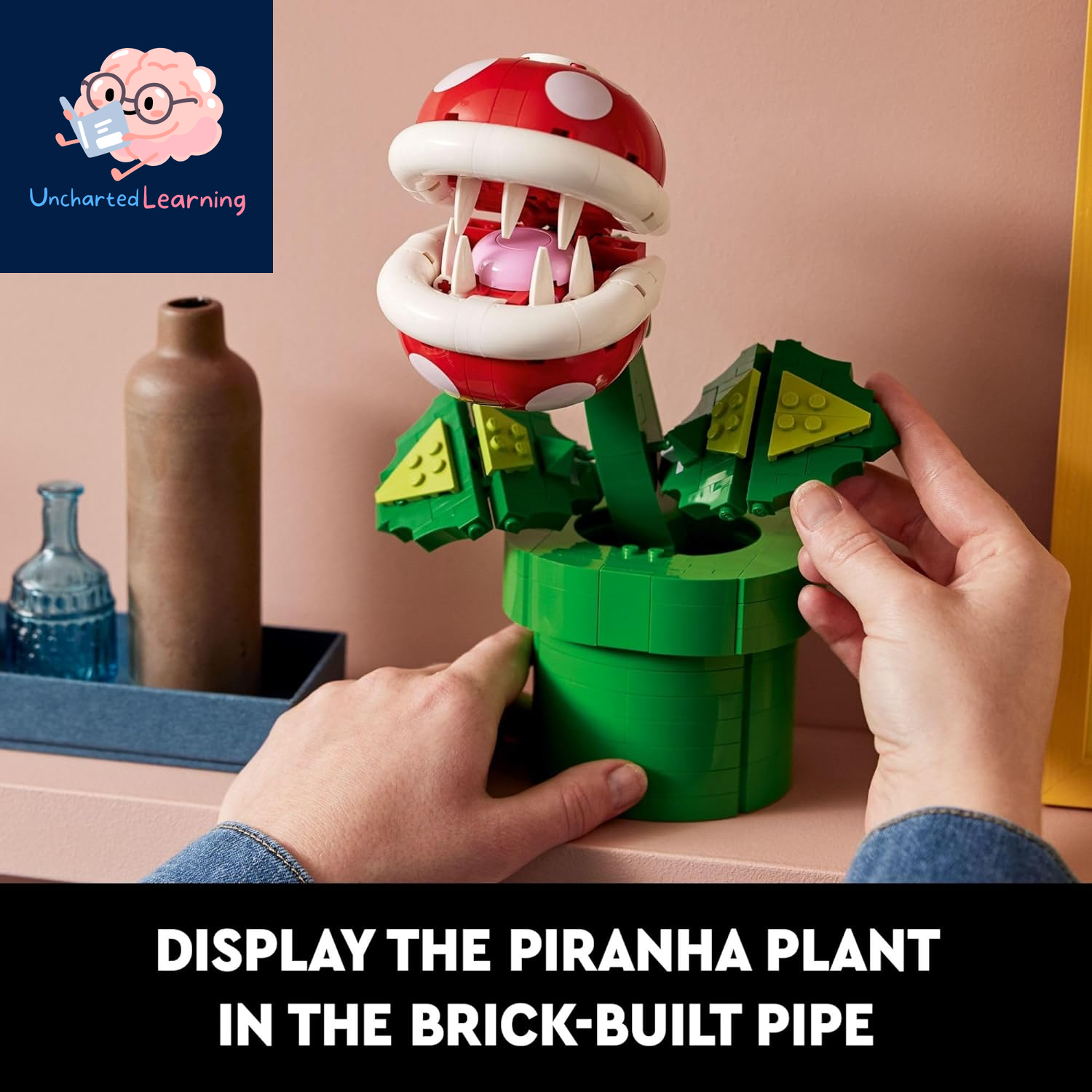 Super Mario Piranha Plant, Build and Display Super Mario Brothers Collectible for Adults and Teens, Authentically Detailed Posable Figure, Birthday Gift for Gamers and Super Mario Fans, 71426