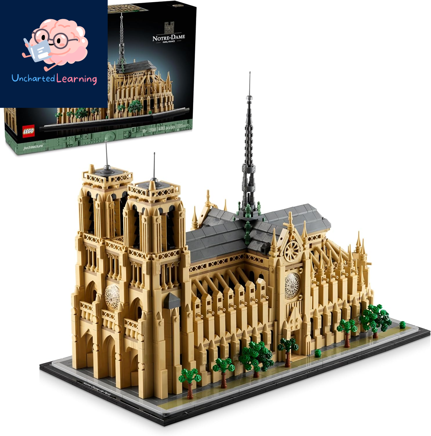 Architecture Notre-Dame De Paris Replica, Architectural Model Kit, Collectible Building Set for Adults, Build and Display Souvenir, Gift Idea for Lovers of History, Travel and Art, 21061